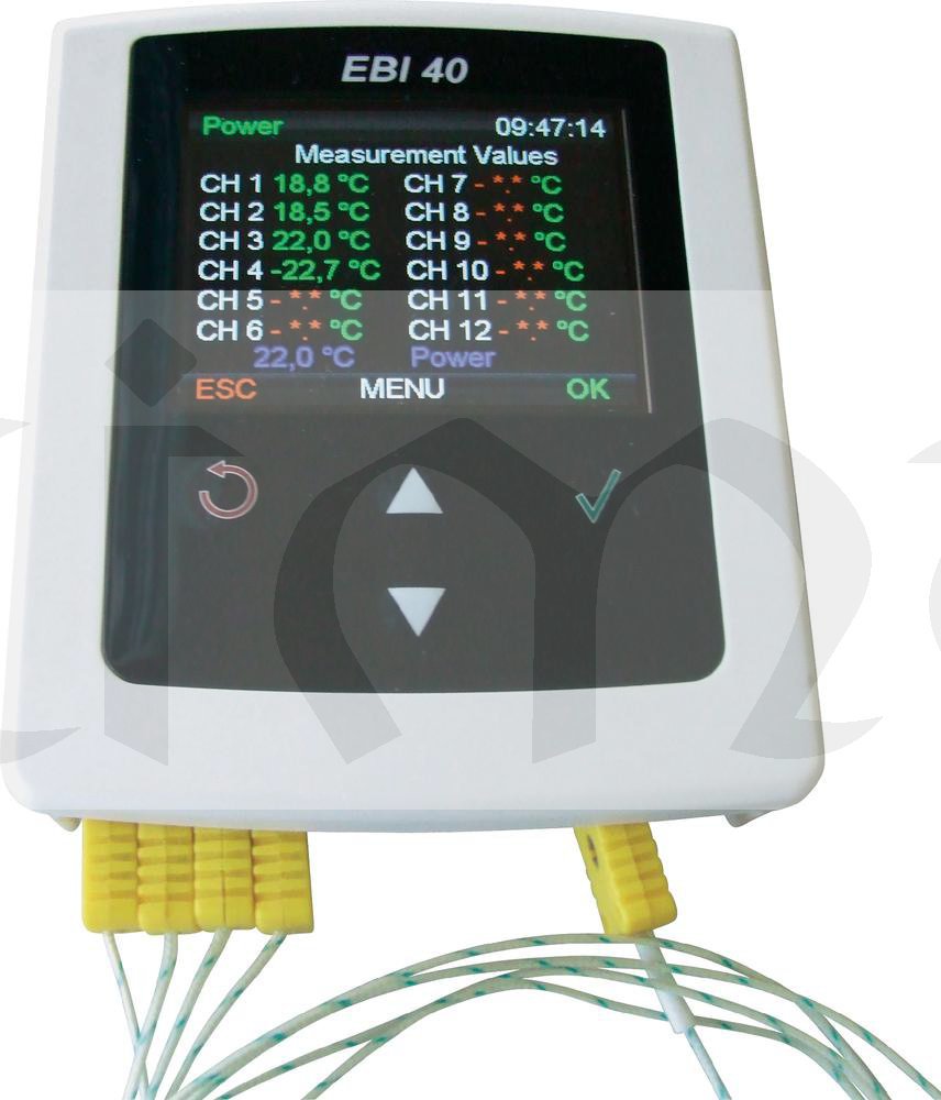 Teplotní datalogger EBI40 TC-02, 12kan. Kalibrov.