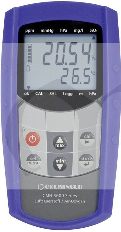 GMH 5690 - Vodotěsný oxymetr pro měření koncentrace O2 ve vzduchu, bez elektrody